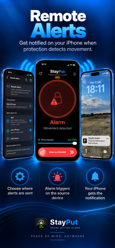 StayPut Remote Alert received on an iPhone.